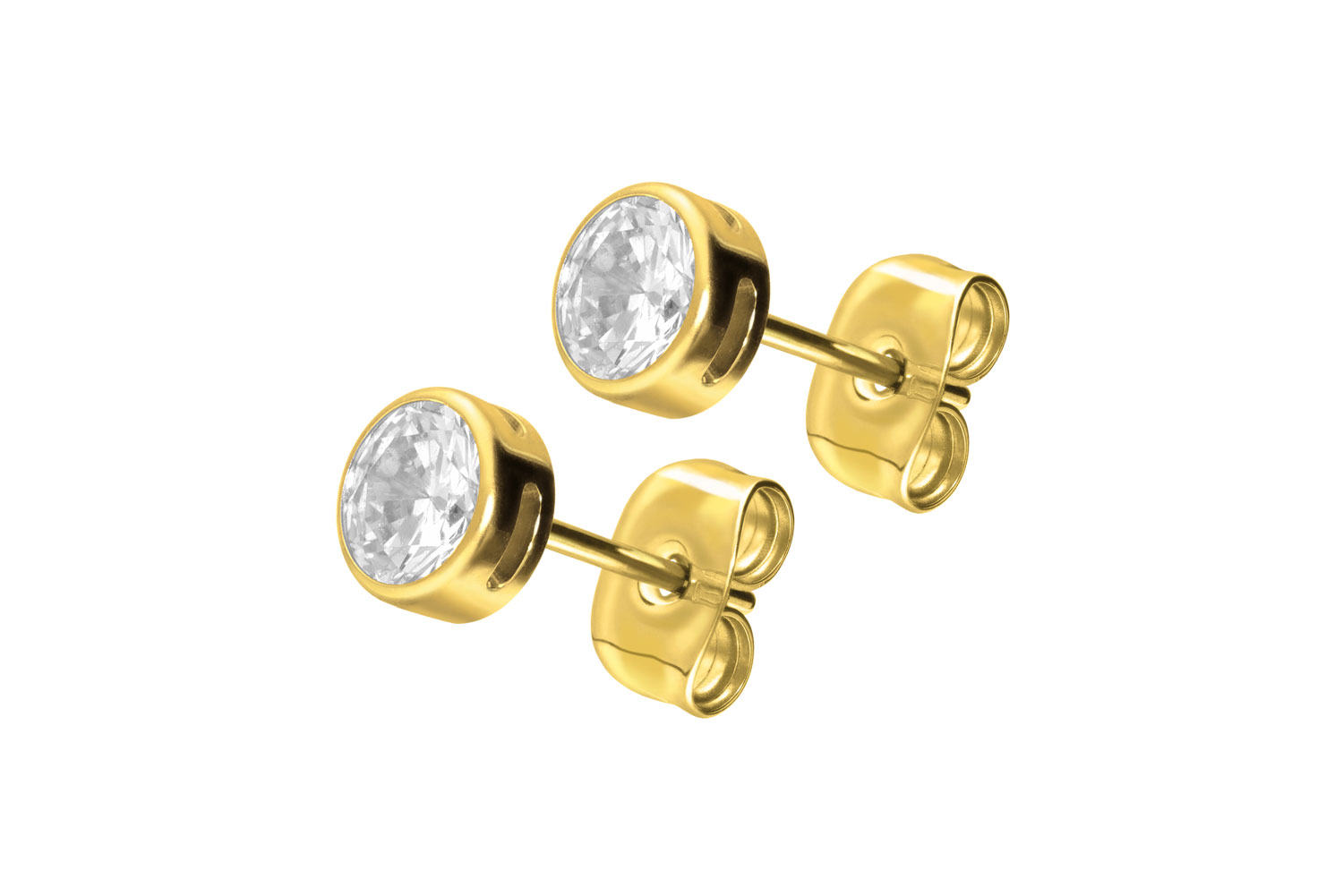 Titan Ohrstecker EINGEFASSTER KRISTALL von Piercingline